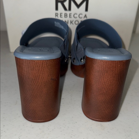 New in box Rebecca Minkoff Dusty Blue Suede Platform Clog with Studs - Picture 5 of 7